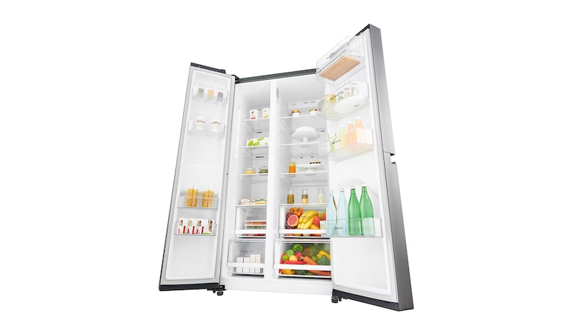 LG Americká chladnička LG | F | Hrubý objem 687 l | 435 kWh/rok | Lineární invertorový kompresor | Total No Frost | Multi-Air Flow™ |Vnější LED displej, GSB760PZXZ